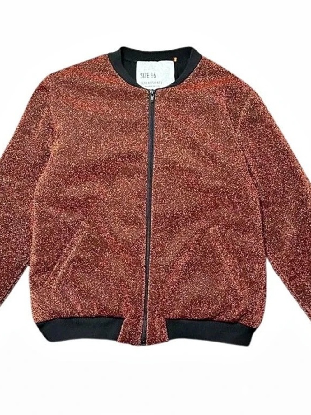 CRLNBMSNS Jacket Brown & Black Bomber Size 12 Like New
